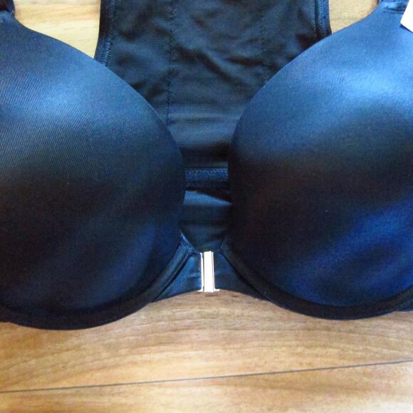 NWT- CACIQUE Black Front Close Boost Plunge Underwire Bra Size 36DD - Picture 2 of 9